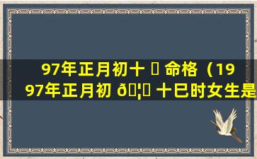 97年正月初十 ☘ 命格（1997年正月初 🦉 十巳时女生是什么命）